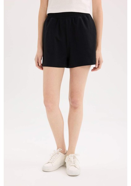 Beli Lastikli Cepli Düz Paça Şort U3357AZ25SM