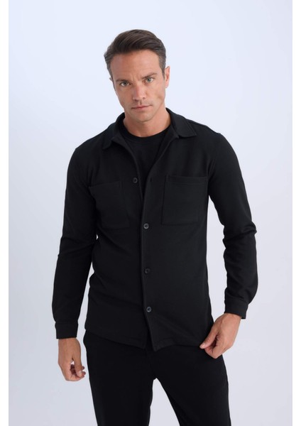 Regular Fit Polo Yaka Gömlek Ceket D7243AX25SP