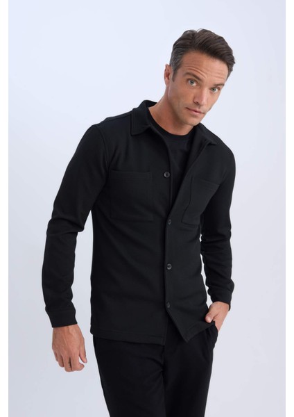 Regular Fit Polo Yaka Gömlek Ceket D7243AX25SP