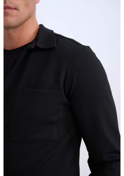 Regular Fit Polo Yaka Gömlek Ceket D7243AX25SP