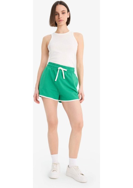 Regular Fit Beli Lastikli Bağcıklı Kalın Mini Şort A6224AX25SM