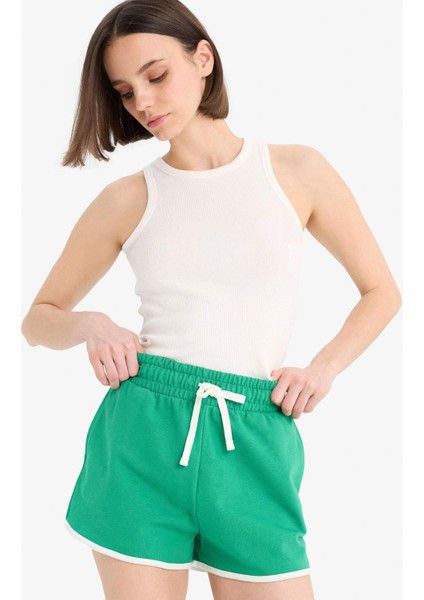 Regular Fit Beli Lastikli Bağcıklı Kalın Mini Şort A6224AX25SM