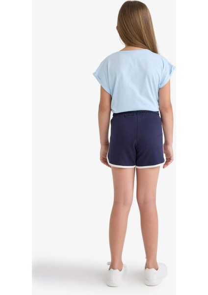 Kız Çocuk Beli Lastikli Basic Düz Şort