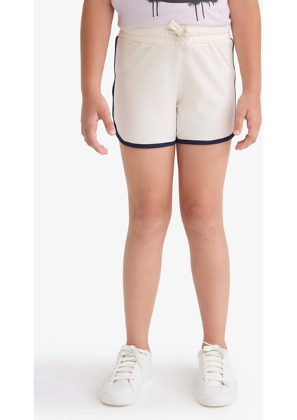 Kız Çocuk Beli Lastikli Basic Düz Şort