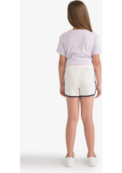 Kız Çocuk Beli Lastikli Basic Düz Şort