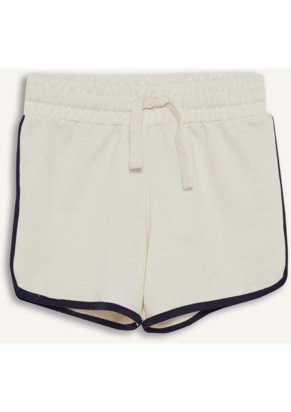 Kız Çocuk Beli Lastikli Basic Düz Şort