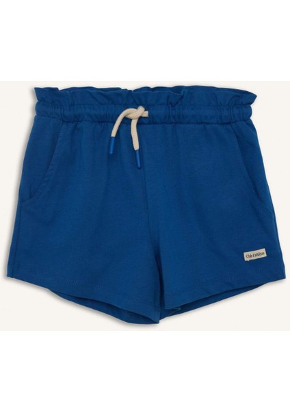 Kız Çocuk Beli Lastikli Baskılı Şort