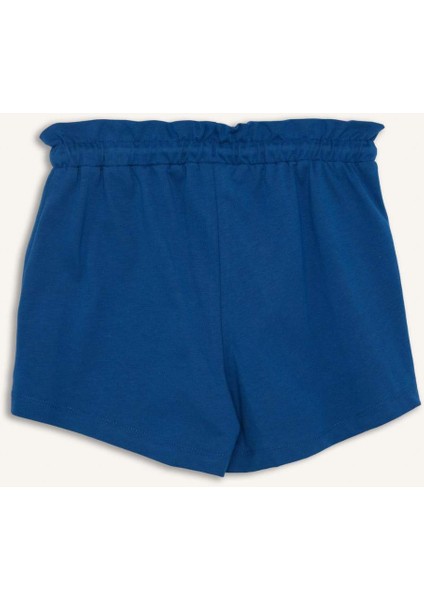 Kız Çocuk Beli Lastikli Baskılı Şort