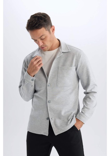 Regular Fit Polo Yaka Gömlek Ceket D7243AX25SP