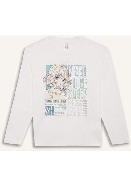 Kız Çocuk Pijama Takımı Uzun Kollu Üst Beli Lastikli Uzun Alt E0531A825SP