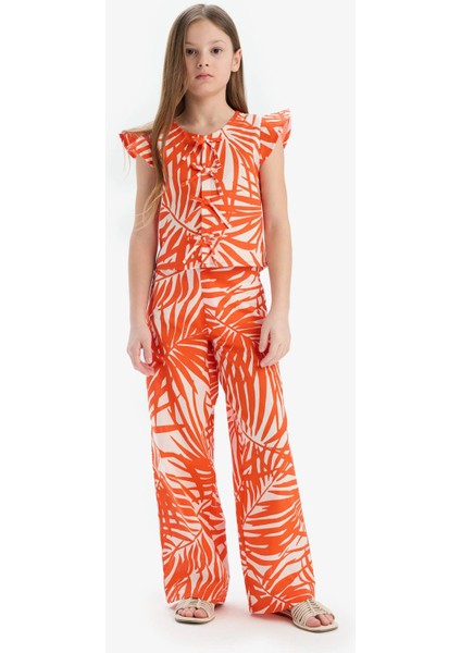 Kız Çocuk Desenli Kısa Kollu Bluz E0743A825SM