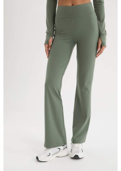 Fit Flare Fit Toparlayıcı Yüksek Bel İspanyol Paça Soft Touch Sporcu Pantolon