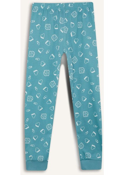 Kız Çocuk Pijama Takımı Uzun Kollu Üst Beli Lastikli Uzun Alt