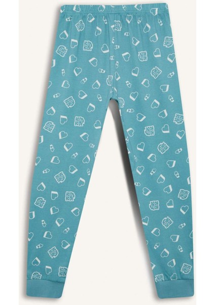 Kız Çocuk Pijama Takımı Uzun Kollu Üst Beli Lastikli Uzun Alt