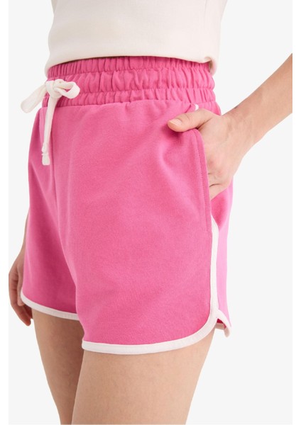 Regular Fit Beli Lastikli Bağcıklı Kalın Mini Şort A6224AX25SM