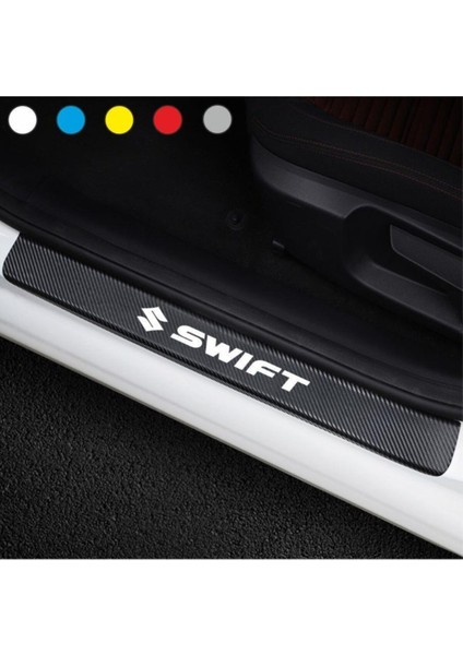 Suzuki Swift Için Özel Yeni Uyumlu Aksesuar Oto Kapı Eşiği Özel Yeni Sticker Karbon 4 Adet