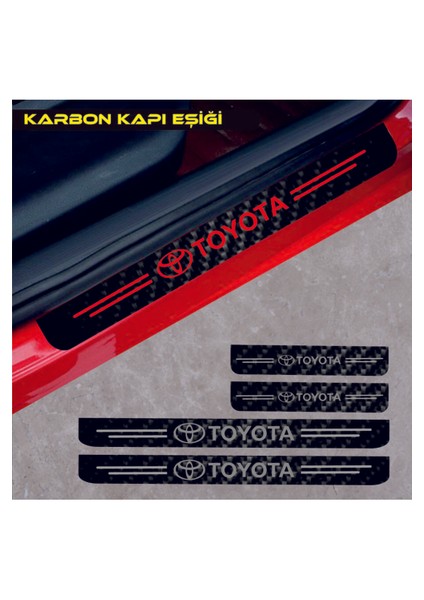 Toyota Verso Için Özel Yeni Uyumlu Aksesuar Oto Kapı Eşiği Özel Yeni Sticker Karbon 4 Adet