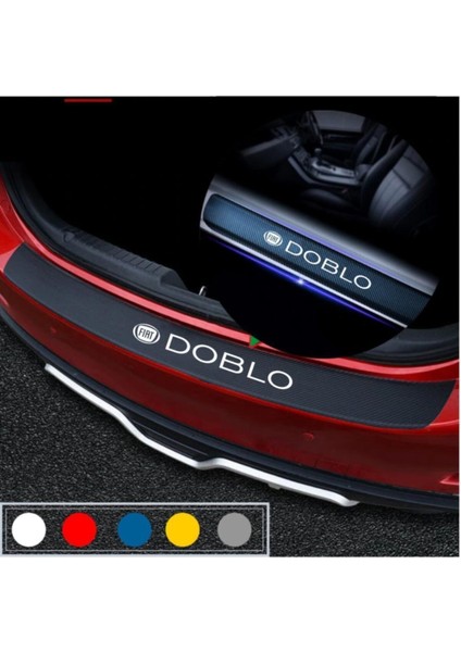 Fiat Doblo Için Özel Yeni Uyumlu Aksesuar Oto Bagaj ve Kapı Eşiği Özel Yeni Sticker Seti Karbon