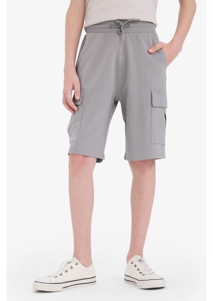 Erkek Çocuk Beli Lastikli Kargo Cepli Şort B5868A825HS