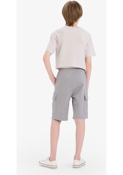 Erkek Çocuk Beli Lastikli Kargo Cepli Şort B5868A825HS