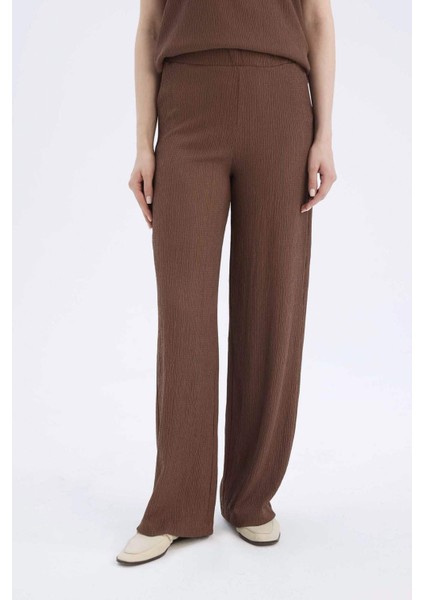 Bürümcük Pantolon Wide Leg Geniş Bol Paça Beli Lastikli C0200AX25SP