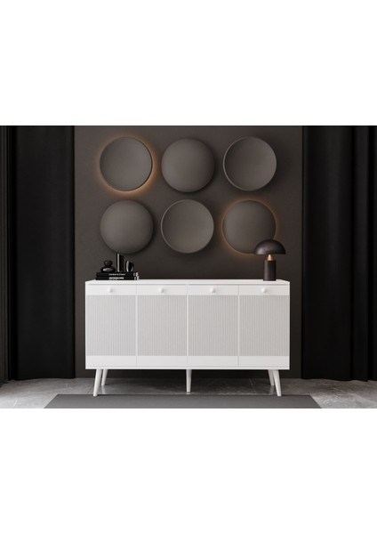 Melura Konsol 140 cm %100 Mdf Lake Ahşap Ayaklı