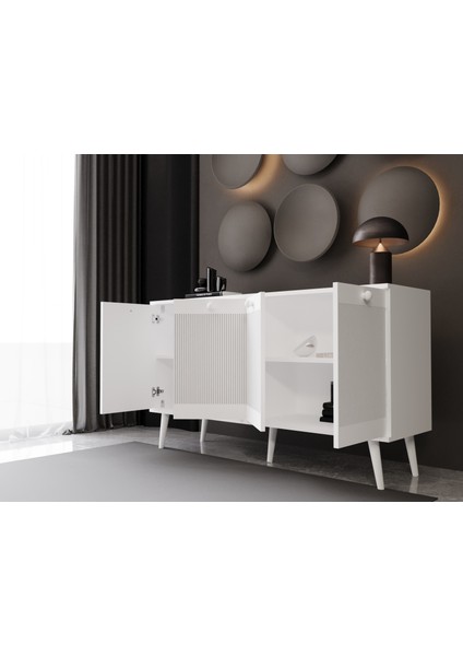 Melura Konsol 140 cm %100 Mdf Lake Ahşap Ayaklı modelleri