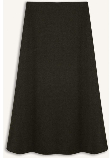 A Kesim Esnek Belli Basic Düz Normal Bel Maxi Etek