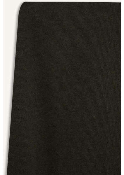 A Kesim Esnek Belli Basic Düz Normal Bel Maxi Etek