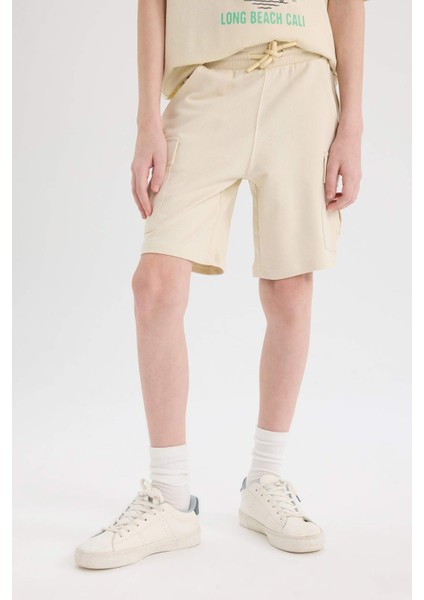 Erkek Çocuk Beli Lastikli Kargo Cepli Şort B5868A825HS