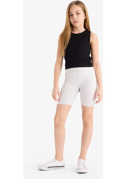 Kız Çocuk Kısa Boy Penye 2'li Tayt B7295A825SM