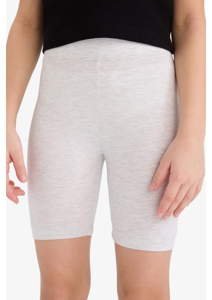 Kız Çocuk Kısa Boy Penye 2'li Tayt B7295A825SM