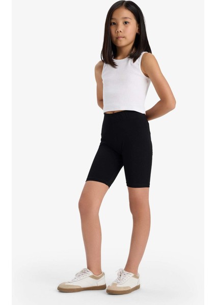 Kız Çocuk Biker Penye 2'li Tayt B7616A825SM