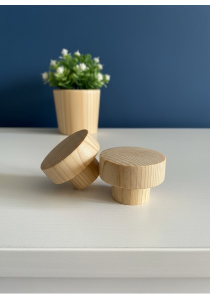 Çam Mantar Lüks Country Mutfak Dolap Kulpu Ahşap Kulp