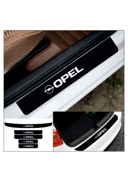 Opel Astra Için Özel Yeni Uyumlu Aksesuar Oto Bagaj ve Kapı Eşiği Özel Yeni Sticker Set Piano Black