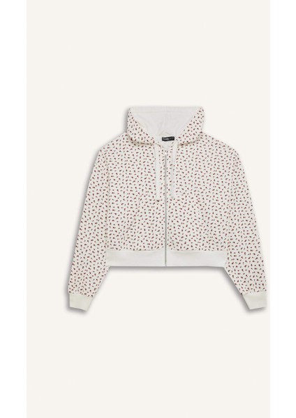 Coool Loose Fit Desenli Kalın Fermuarlı Sweatshirt E0105AX24WN