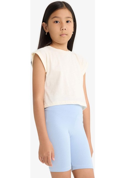 Kız Çocuk Baskılı Biker Tayt B0843A825HS