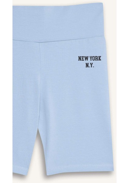 Kız Çocuk Baskılı Biker Tayt B0843A825HS