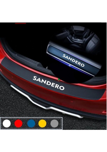 Dacia Sandero Için Özel Yeni Uyumlu Aksesuar Oto Bagaj ve Kapı Eşiği Özel Yeni Sticker Seti Karbon
