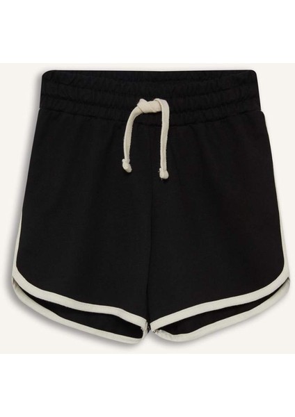 Kız Çocuk Beli Lastikli Basic Düz Şort