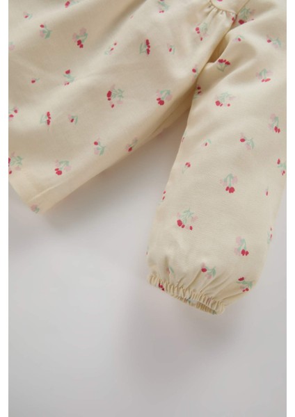 Kız Bebek Bebe Yaka Çiçekli Twill Uzun Kollu Gömlek D9330A525SP