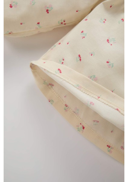 Kız Bebek Bebe Yaka Çiçekli Twill Uzun Kollu Gömlek D9330A525SP