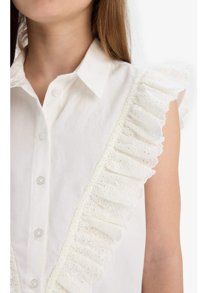 Kız Çocuk Crop Pamuklu Kolsuz Gömlek E0448A825SM