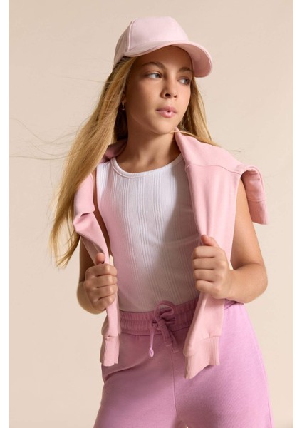 Kız Çocuk Bisiklet Yaka Basic Düz Atlet Z7815A625HS