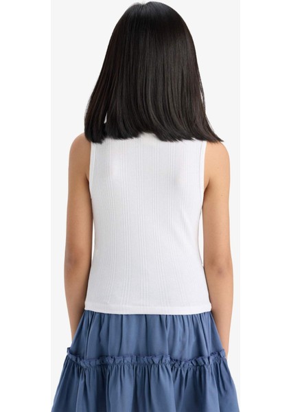 Kız Çocuk Bisiklet Yaka Basic Düz Atlet Z7815A625HS