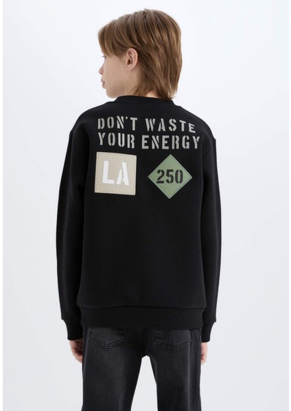 Erkek Çocuk Bisiklet Yaka Sırt Baskılı Sweatshirt D3035A824WN