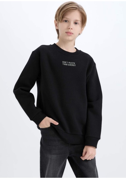 Erkek Çocuk Bisiklet Yaka Sırt Baskılı Sweatshirt D3035A824WN