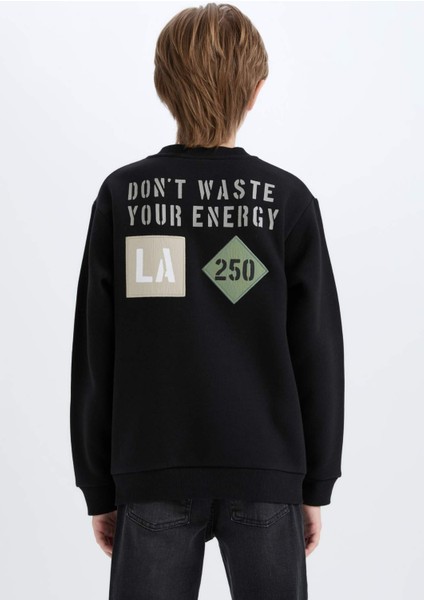 Erkek Çocuk Bisiklet Yaka Sırt Baskılı Sweatshirt D3035A824WN