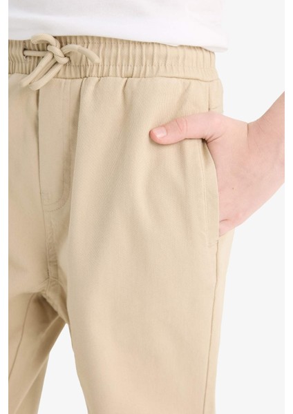 Erkek Çocuk Lastikli Paça Basic Düz Gabardin Jogger Pantolon B6713A825SM