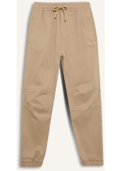 Erkek Çocuk Lastikli Paça Basic Düz Gabardin Jogger Pantolon B6713A825SM